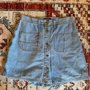 VINTAGE Faded Glory Jean Skort | Button-Fly + Zipper | Size 11/12